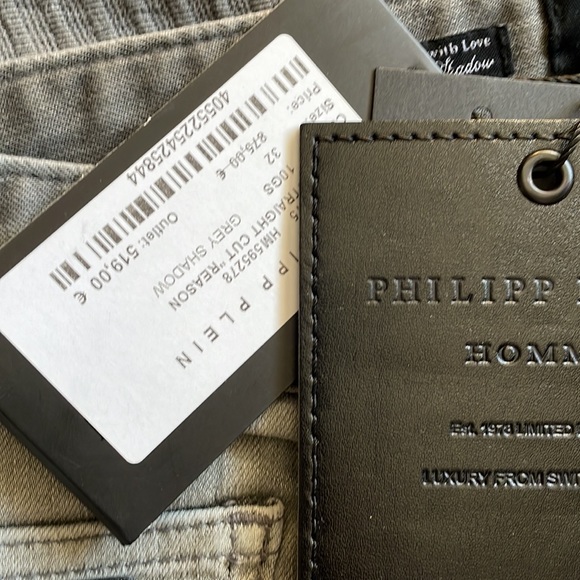 Philipp Plein Leather & Denim Pants – Authentic – Size 32 – Luxury Designer - Picture 3 of 15